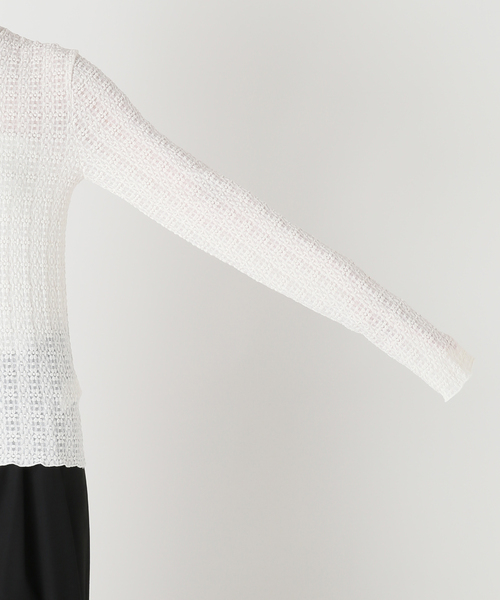 CITYSHOP(シティーショップ)の「STRETCH LACE HIGH NECK TOP:カットソー(Tシャツ/カットソー・レディース・ブラック/ホワイト・FREE)」の13枚目の写真