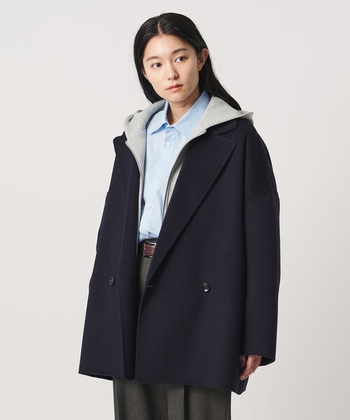 MARW UNITED ARROWS（マルゥ ユナイテッドアローズ）の「＜MARW UNITED ARROWS＞リバー ミドル丈 コート（その他アウター・レディース・ブラック/レッド/ダークグレー/ネイビー・36/38/34）」の3枚目の写真