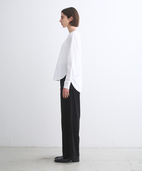 three dots(スリードッツ)の「サンデッドジャージー ルーズロングTシャツ(Tシャツ/カットソー・レディース・ホワイト・SMALL)」の8枚目の写真