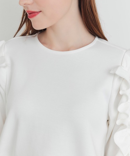 PICCIN PERLA(ピッチンペルラ)の「フリルスリーブペプラムプルオーバー(Tシャツ/カットソー・レディース・ブラック/オフホワイト・M)」の17枚目の写真