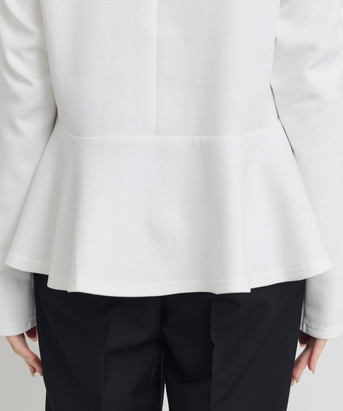 PICCIN PERLA(ピッチンペルラ)の「フリルスリーブペプラムプルオーバー(Tシャツ/カットソー・レディース・ブラック/オフホワイト・M)」の20枚目の写真