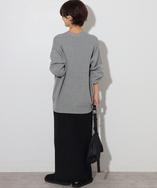 JOURNAL STANDARD relume（ジャーナルスタンダード　レリューム）の「エンブレムバッチ付きサガラ刺繍カーディガン（カーディガン/ボレロ・レディース・ネイビー/グレー・FREE）」の5枚目の写真