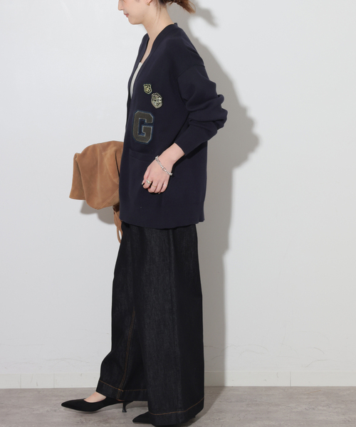 JOURNAL STANDARD relume（ジャーナルスタンダード　レリューム）の「エンブレムバッチ付きサガラ刺繍カーディガン（カーディガン/ボレロ・レディース・ネイビー/グレー・FREE）」の10枚目の写真