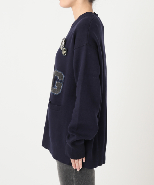JOURNAL STANDARD relume（ジャーナルスタンダード　レリューム）の「エンブレムバッチ付きサガラ刺繍カーディガン（カーディガン/ボレロ・レディース・ネイビー/グレー・FREE）」の16枚目の写真