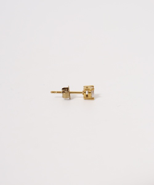 EVER METAL（エバーメタル ever metal EVER METAL）の「EVERMETAL 日本製 サージカルステンレス 316L 金属アレルギー対応 ジルコニア スタッド ピアス（ピアス（片耳用）・メンズ・ブラック系2/ゴールド系3/ブラック系1/ゴールド系1/シルバー系5/シルバー系2/シルバー系3/シルバー系1・FREE）」の20枚目の写真