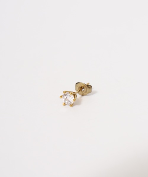 EVER METAL（エバーメタル ever metal EVER METAL）の「EVERMETAL 日本製 サージカルステンレス 316L 金属アレルギー対応 ジルコニア スタッド ピアス（ピアス（片耳用）・メンズ・ブラック系2/ゴールド系3/ブラック系1/ゴールド系1/シルバー系5/シルバー系2/シルバー系3/シルバー系1・FREE）」の17枚目の写真