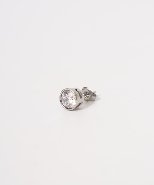 EVER METAL（エバーメタル ever metal EVER METAL）の「EVERMETAL 日本製 サージカルステンレス 316L 金属アレルギー対応 ジルコニア スタッド ピアス（ピアス（片耳用）・メンズ・ブラック系2/ゴールド系3/ブラック系1/ゴールド系1/シルバー系5/シルバー系2/シルバー系3/シルバー系1・FREE）」の12枚目の写真