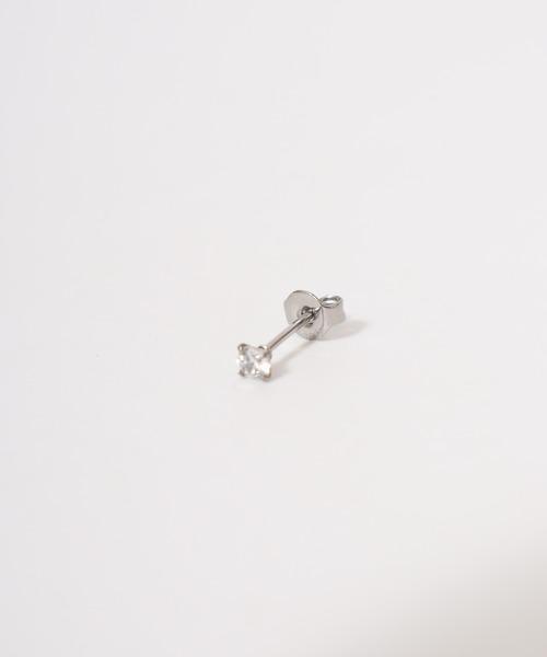 EVER METAL（エバーメタル ever metal EVER METAL）の「EVERMETAL 日本製 サージカルステンレス 316L 金属アレルギー対応 ジルコニア スタッド ピアス（ピアス（片耳用）・メンズ・ブラック系2/ゴールド系3/ブラック系1/ゴールド系1/シルバー系5/シルバー系2/シルバー系3/シルバー系1・FREE）」の13枚目の写真