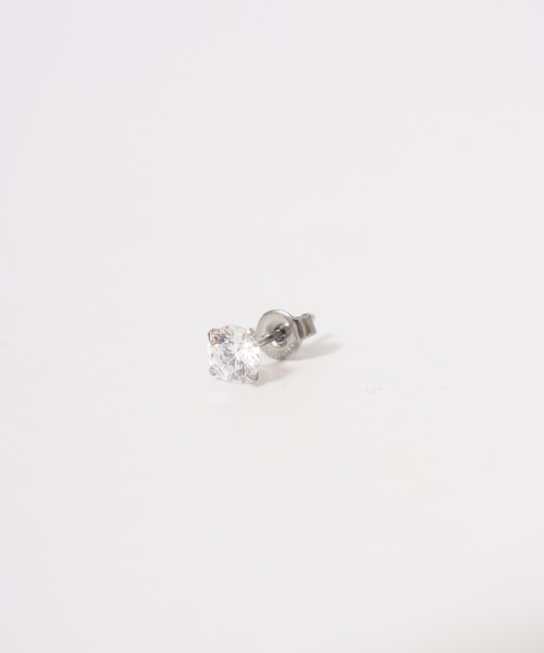 EVER METAL（エバーメタル ever metal EVER METAL）の「EVERMETAL 日本製 サージカルステンレス 316L 金属アレルギー対応 ジルコニア スタッド ピアス（ピアス（片耳用）・メンズ・ブラック系2/ゴールド系3/ブラック系1/ゴールド系1/シルバー系5/シルバー系2/シルバー系3/シルバー系1・FREE）」の14枚目の写真
