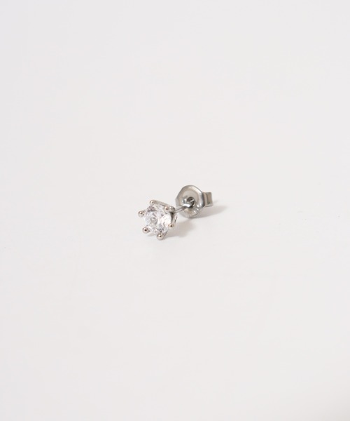 EVER METAL（エバーメタル ever metal EVER METAL）の「EVERMETAL 日本製 サージカルステンレス 316L 金属アレルギー対応 ジルコニア スタッド ピアス（ピアス（片耳用）・メンズ・ブラック系2/ゴールド系3/ブラック系1/ゴールド系1/シルバー系5/シルバー系2/シルバー系3/シルバー系1・FREE）」の15枚目の写真