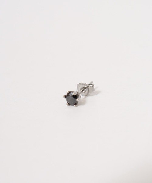 EVER METAL（エバーメタル ever metal EVER METAL）の「EVERMETAL 日本製 サージカルステンレス 316L 金属アレルギー対応 ジルコニア スタッド ピアス（ピアス（片耳用）・メンズ・ブラック系2/ゴールド系3/ブラック系1/ゴールド系1/シルバー系5/シルバー系2/シルバー系3/シルバー系1・FREE）」の10枚目の写真