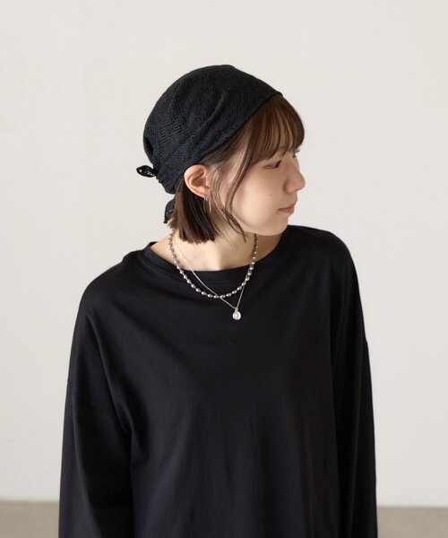 BEARDSLEY(ビアズリー)の「レースバンダナ《FRIPIER》(マフラー・レディース・アイボリー/ブラック・FREE)」の12枚目の写真
