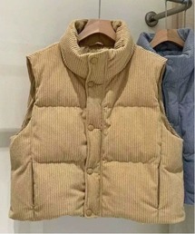 コーデュロイキルティングベスト