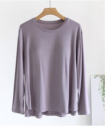 パット付Tシャツ 長袖 ラウンドネック