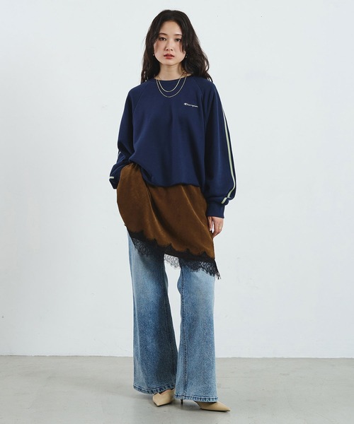 ROSE BUD(ローズバッド)の「【Champion別注】SIDE LINE SWEAT(スウェット・レディース・レッド/グレー/ネイビー/チャコール・ONE SIZE)」の20枚目の写真