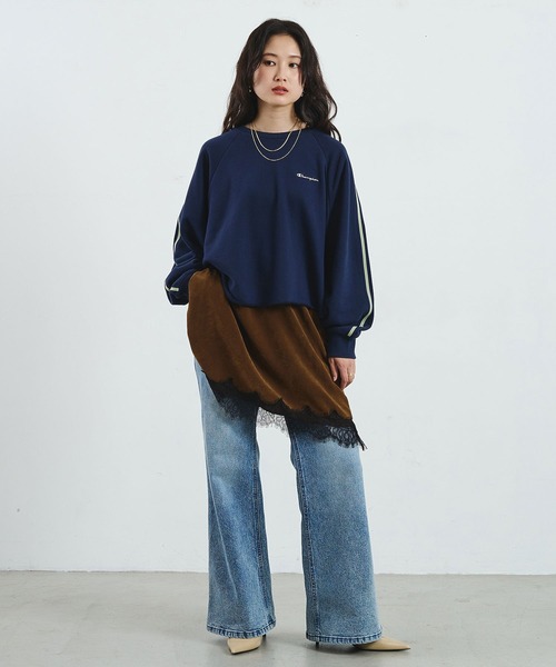 ROSE BUD(ローズバッド)の「【Champion別注】SIDE LINE SWEAT(スウェット・レディース・レッド/グレー/ネイビー/チャコール・ONE SIZE)」の21枚目の写真