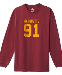 Ol' Basics(オール・ベーシックス) 長袖Tシャツ MARQUETTE ロゴ ナンバリング プリント 袖リブ ロンT トップス カットソー レディース