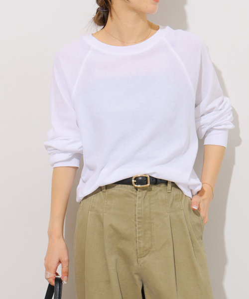 JOURNAL STANDARD relume(ジャーナルスタンダード レリューム)の「強撚コットンフライスロンTEE(Tシャツ/カットソー・レディース・ホワイト/ライトグレー/ブラック/ブラウン・FREE)」の2枚目の写真