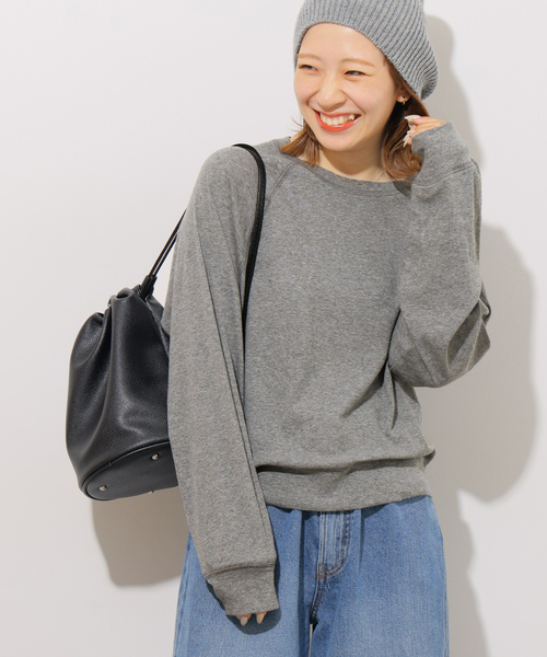 JOURNAL STANDARD relume(ジャーナルスタンダード レリューム)の「強撚コットンフライスロンTEE(Tシャツ/カットソー・レディース・ホワイト/ライトグレー/ブラック/ブラウン・FREE)」の4枚目の写真