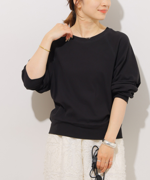 JOURNAL STANDARD relume(ジャーナルスタンダード レリューム)の「強撚コットンフライスロンTEE(Tシャツ/カットソー・レディース・ホワイト/ライトグレー/ブラック/ブラウン・FREE)」の3枚目の写真