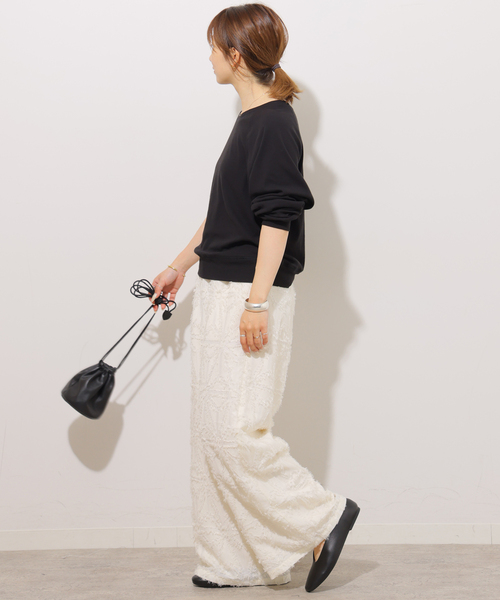 JOURNAL STANDARD relume(ジャーナルスタンダード レリューム)の「強撚コットンフライスロンTEE(Tシャツ/カットソー・レディース・ホワイト/ライトグレー/ブラック/ブラウン・FREE)」の6枚目の写真