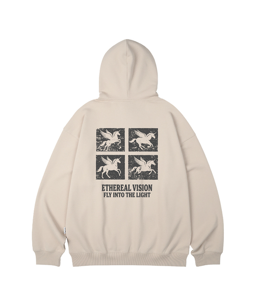 WILDROCK(ワイルドロック)の「ETHEREAL VISION オーバーサイズフーディー_10 COL(パーカー・メンズ・ブラック/ベージュ/ネイビー/ブラウン/ピンク/ブルー/アイボリー/ダークグレー/バーガンディー/チャコール・SMALL/MEDIUM/LARGE)」の6枚目の写真