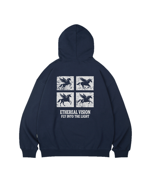 WILDROCK(ワイルドロック)の「ETHEREAL VISION オーバーサイズフーディー_10 COL(パーカー・メンズ・ブラック/ベージュ/ネイビー/ブラウン/ピンク/ブルー/アイボリー/ダークグレー/バーガンディー/チャコール・SMALL/MEDIUM/LARGE)」の7枚目の写真