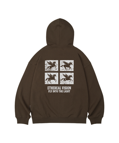 WILDROCK(ワイルドロック)の「ETHEREAL VISION オーバーサイズフーディー_10 COL(パーカー・メンズ・ブラック/ベージュ/ネイビー/ブラウン/ピンク/ブルー/アイボリー/ダークグレー/バーガンディー/チャコール・SMALL/MEDIUM/LARGE)」の5枚目の写真