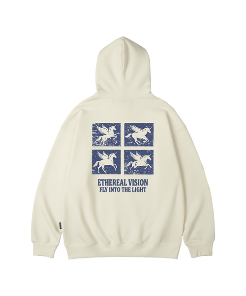 WILDROCK(ワイルドロック)の「ETHEREAL VISION オーバーサイズフーディー_10 COL(パーカー・メンズ・ブラック/ベージュ/ネイビー/ブラウン/ピンク/ブルー/アイボリー/ダークグレー/バーガンディー/チャコール・SMALL/MEDIUM/LARGE)」の2枚目の写真