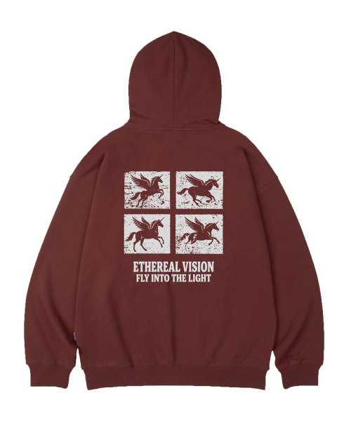 WILDROCK(ワイルドロック)の「ETHEREAL VISION オーバーサイズフーディー_10 COL(パーカー・メンズ・ブラック/ベージュ/ネイビー/ブラウン/ピンク/ブルー/アイボリー/ダークグレー/バーガンディー/チャコール・SMALL/MEDIUM/LARGE)」の12枚目の写真