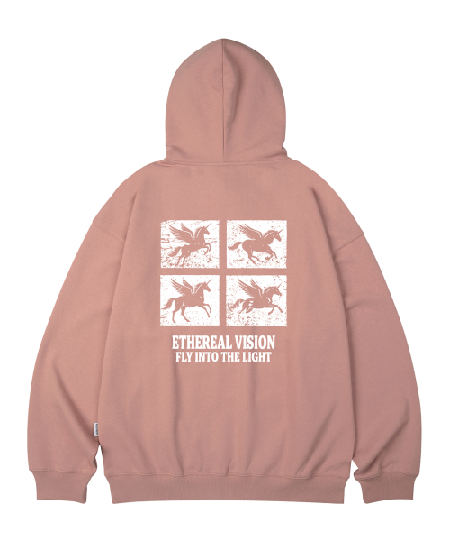 WILDROCK(ワイルドロック)の「ETHEREAL VISION オーバーサイズフーディー_10 COL(パーカー・メンズ・ブラック/ベージュ/ネイビー/ブラウン/ピンク/ブルー/アイボリー/ダークグレー/バーガンディー/チャコール・SMALL/MEDIUM/LARGE)」の15枚目の写真