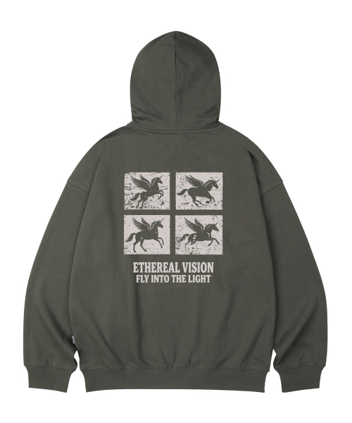 WILDROCK(ワイルドロック)の「ETHEREAL VISION オーバーサイズフーディー_10 COL(パーカー・メンズ・ブラック/ベージュ/ネイビー/ブラウン/ピンク/ブルー/アイボリー/ダークグレー/バーガンディー/チャコール・SMALL/MEDIUM/LARGE)」の16枚目の写真