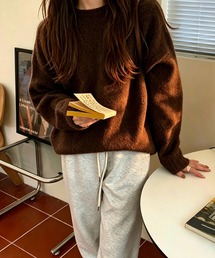 クルーネックニットプルオーバー
