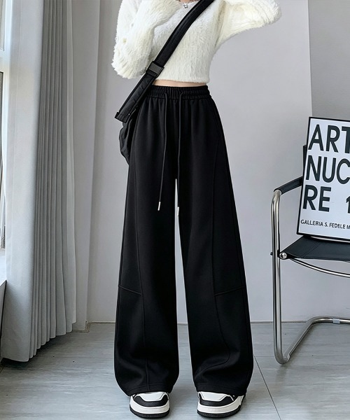 Miniministore(ミニミニストア)の「スウェットパンツウエストゴムワイドパンツ(デニムパンツ・レディース・ダークグレー/グレー/ライトグレー/ブラック・FREE)」の8枚目の写真