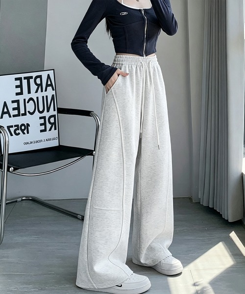 Miniministore(ミニミニストア)の「スウェットパンツウエストゴムワイドパンツ(デニムパンツ・レディース・ダークグレー/グレー/ライトグレー/ブラック・FREE)」の13枚目の写真