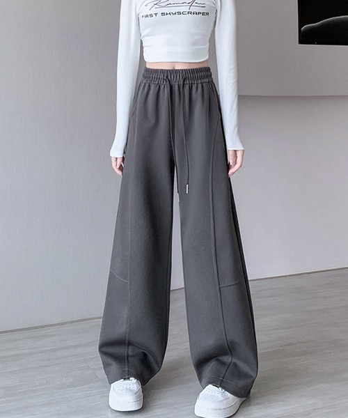Miniministore(ミニミニストア)の「スウェットパンツウエストゴムワイドパンツ(デニムパンツ・レディース・ダークグレー/グレー/ライトグレー/ブラック・FREE)」の14枚目の写真