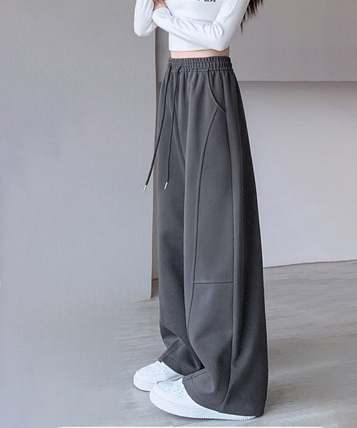 Miniministore(ミニミニストア)の「スウェットパンツウエストゴムワイドパンツ(デニムパンツ・レディース・ダークグレー/グレー/ライトグレー/ブラック・FREE)」の15枚目の写真