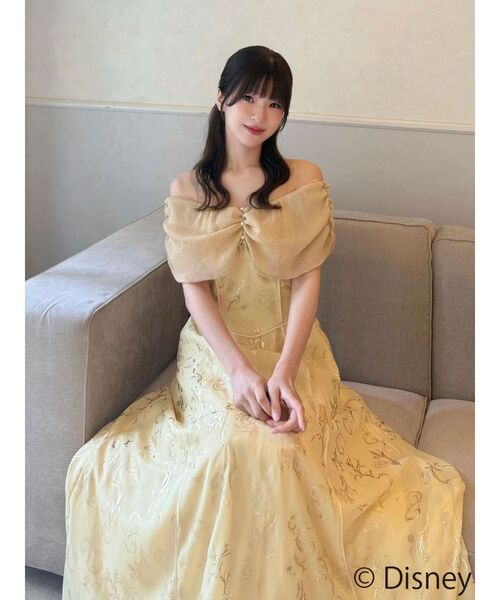 MERCURYDUO(マーキュリーデュオ)の「【ディズニーコレクション】美女と野獣/ プリントオフショルワンピース(ワンピース・レディース・イエロー・MEDIUM/SMALL)」の9枚目の写真