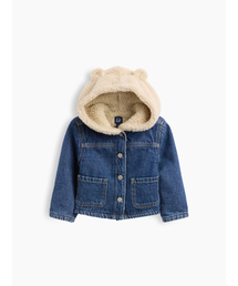 GAP（ギャップ）の「フード付きボア&デニムジャケット (幼児・ベビー)（その他アウター）」