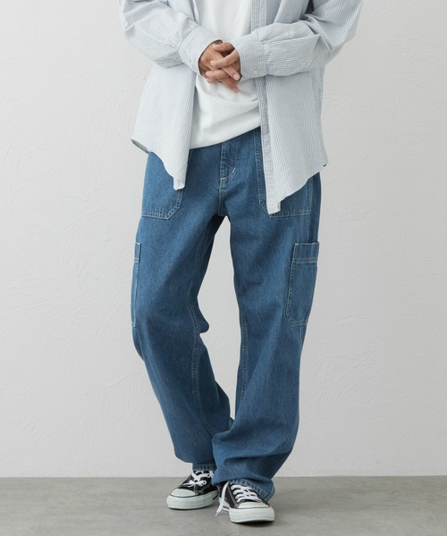 EDWIN(エドウィン)の「EDWIN WORKWEAR シンチバックパンツ(デニムパンツ・メンズ・ライトインディゴブルー/インディゴブルー・LARGE/X-LARGE/MEDIUM)」の2枚目の写真