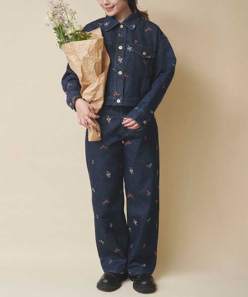 Cath Kidston（キャスキッドソン）の「エンブロイダリーデニムパンツ Ditsy Floral Embroidery（デニムパンツ・レディース・インディゴブルー/サックスブルー・S/M）」の8枚目の写真