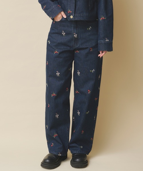 Cath Kidston（キャスキッドソン）の「エンブロイダリーデニムパンツ Ditsy Floral Embroidery（デニムパンツ・レディース・インディゴブルー/サックスブルー・S/M）」の7枚目の写真