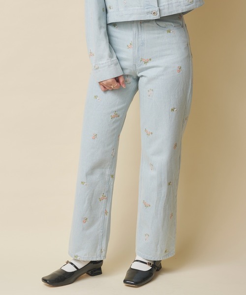 Cath Kidston（キャスキッドソン）の「エンブロイダリーデニムパンツ Ditsy Floral Embroidery（デニムパンツ・レディース・インディゴブルー/サックスブルー・S/M）」の14枚目の写真
