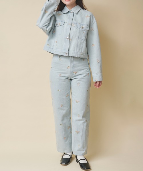 Cath Kidston（キャスキッドソン）の「エンブロイダリーデニムパンツ Ditsy Floral Embroidery（デニムパンツ・レディース・インディゴブルー/サックスブルー・S/M）」の18枚目の写真