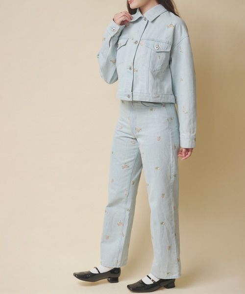 Cath Kidston（キャスキッドソン）の「エンブロイダリーデニムパンツ Ditsy Floral Embroidery（デニムパンツ・レディース・インディゴブルー/サックスブルー・S/M）」の19枚目の写真