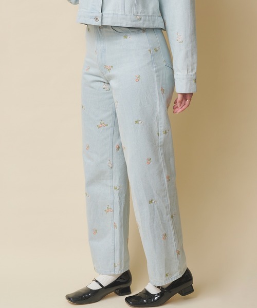 Cath Kidston（キャスキッドソン）の「エンブロイダリーデニムパンツ Ditsy Floral Embroidery（デニムパンツ・レディース・インディゴブルー/サックスブルー・S/M）」の15枚目の写真