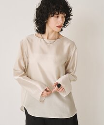 【Drawing Numbers】シャイニーシースルーボートブラウス