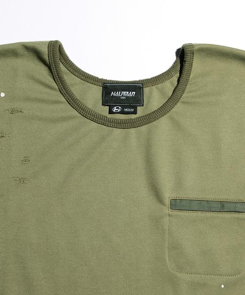 HALFMAN（ハーフマン）の「＜HALFMAN＞ MILL DAMAGE TANK/タンクトップ◆（タンクトップ・メンズ・ホワイト/オリーブ・LARGE/MEDIUM）」の4枚目の写真