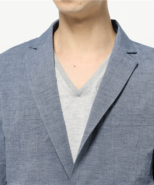 ikka（イッカ）の「GP 綿麻テーラードジャケット      （テーラードジャケット・メンズ・ネイビー/グレー・X-LARGE/LARGE/MEDIUM）」の7枚目の写真