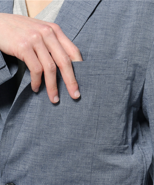 ikka（イッカ）の「GP 綿麻テーラードジャケット      （テーラードジャケット・メンズ・ネイビー/グレー・X-LARGE/LARGE/MEDIUM）」の8枚目の写真